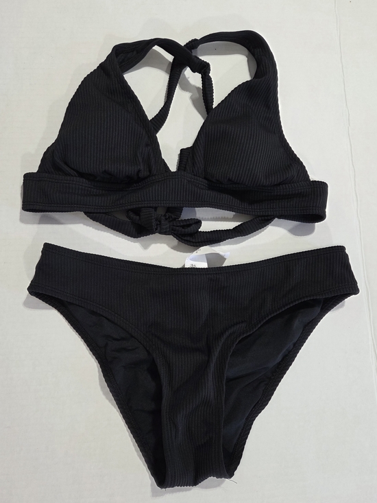 Cupshe Other - Cupshe Women’s Black Ribbed Bikini Set - Classic Two-Piece Swimwear